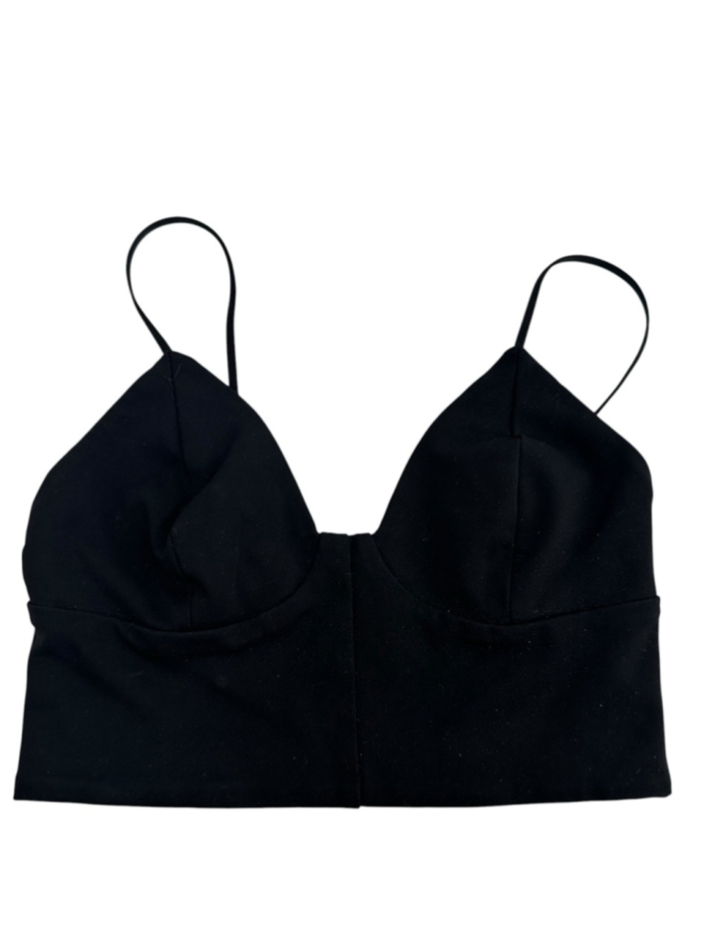 Aritzia free ling Black Spaghetti Strap Bustier Top festival whimsy goth sz 0 - Picture 2 of 6